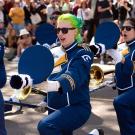 Memebers of the Marching Band perform at the Picnic Day parade